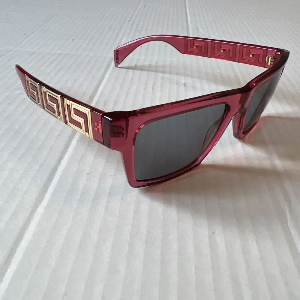 Versace VE4445 5409/1 Transparent Red Gray Sunglasses  NWT